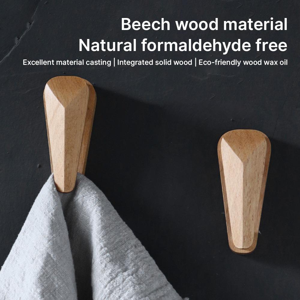 3PCS 1.77×1.73×3.96in Towel Clips Wood Wall Hanger Clamps Vintage Towel Holder Kitchen