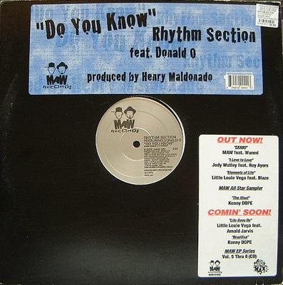 12-Zoll-Schallplatte RHYTHM SECTION, DONALD O - Do You Know MAW051 MAW Records 2000 US Dance & Electronica Gebraucht