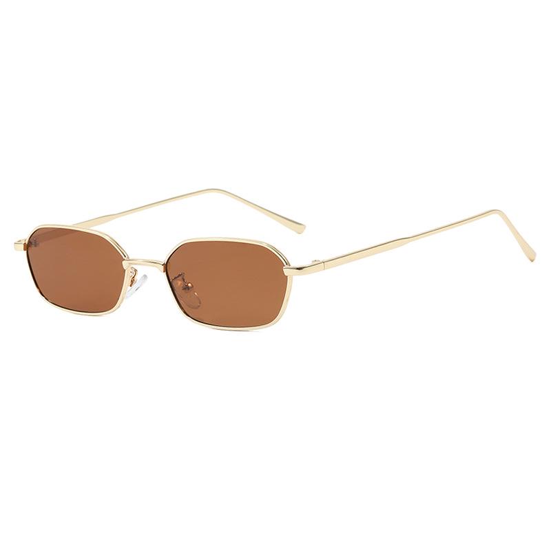 Trendy Polygonal Metal Sunglasses 2024 - High-End UV Protection for Women