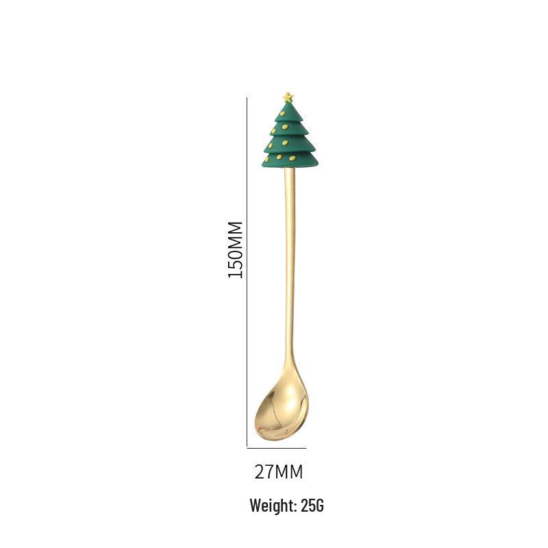Creative Cartoon Stainless Steel Spoon & Fork Set: Coffee Stirrer, Fruit Fork, Christmas Gift