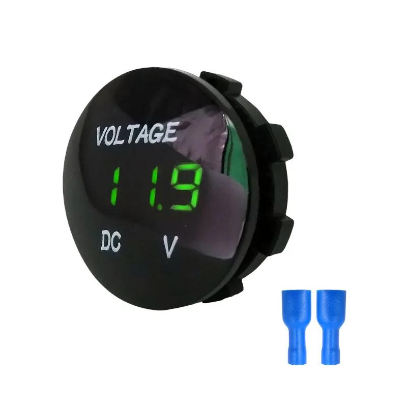 DC 5V-48V LED Panel Digital Voltage Voltmeter Meter Battery Capacity Display Volt with Touch ON/OFF Switch for Car Boat Marine