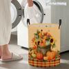 Collapsible Laundry Basket Large Round Waterproof Fabric Hamper Dirty Clothes Storage Bin Toy Organizer with Handles