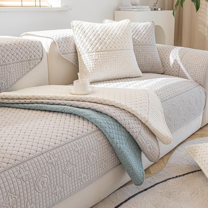 Winter Cotton Double-Sided Sofa Cushion Four Seasons Universal Non-Slip Fabric Cushion Simple Nordic Back Towel