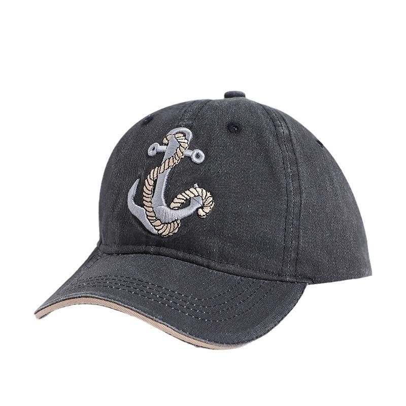 Hat Washed Anchor Embroidered Baseball Cap Spring Summer Men's and Women's Outdoor Old Shade Cap