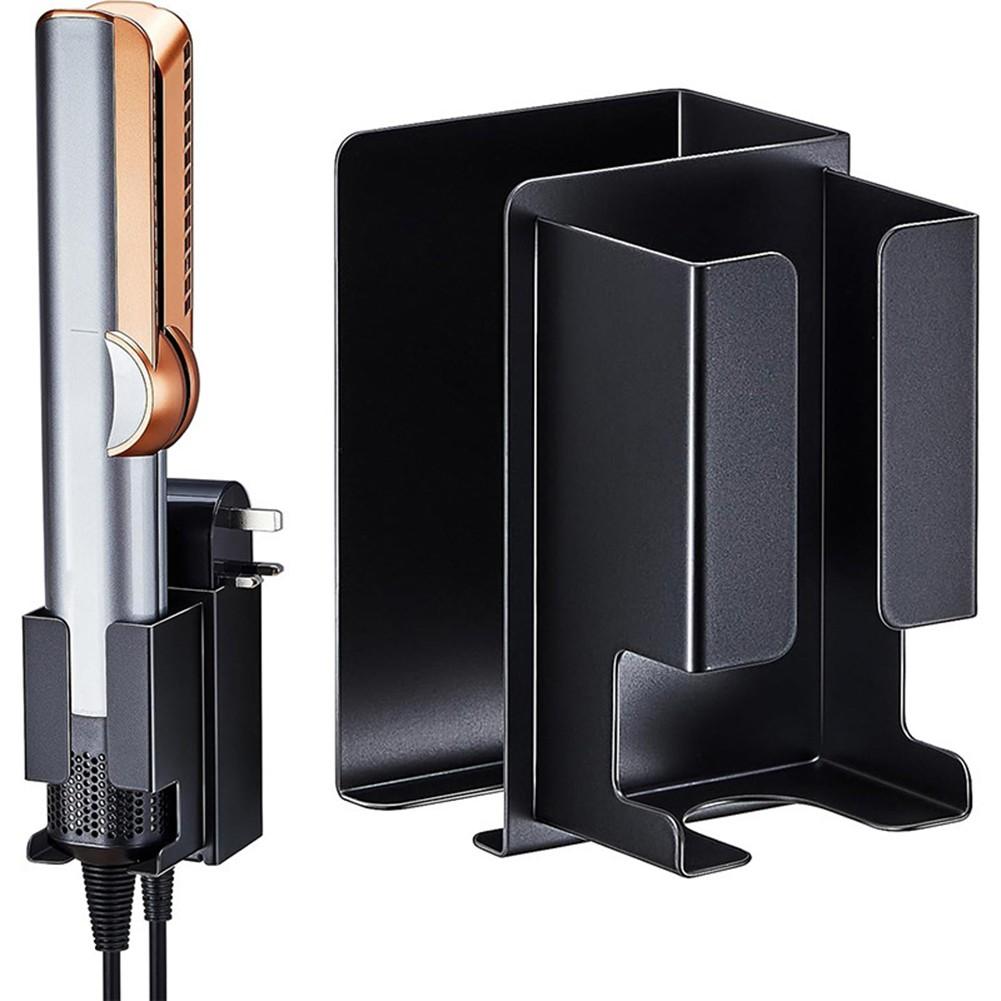 Hair Tool Holder Wall Mount Dual Storage Compartments
