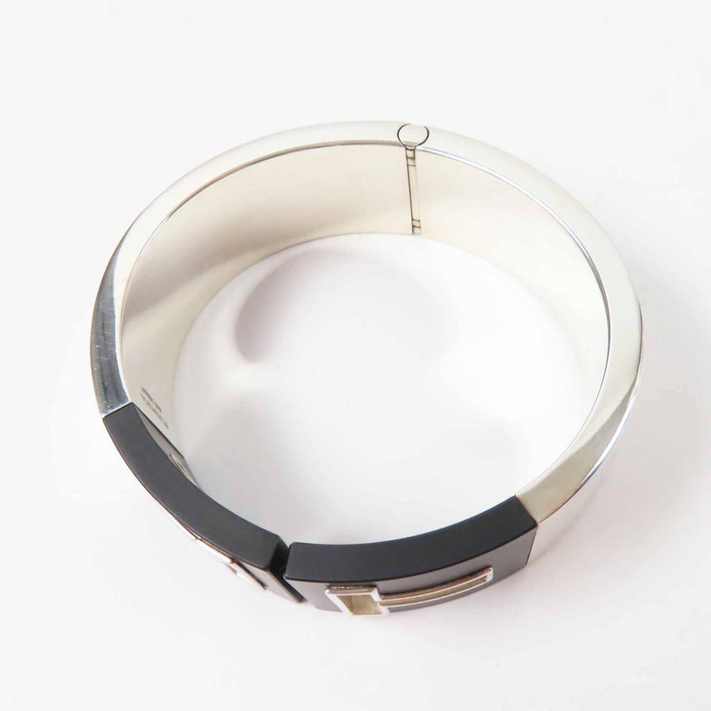 Great TIFFANY&Co. Bangle T cut out Silver black AG925 Women Used
