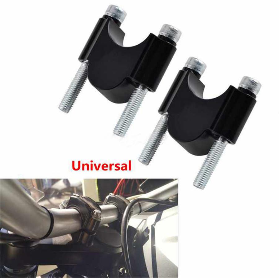 2X Motorcycles Black 22mm CNC Aluminum 7/8" Handlebar Riser Clamp Mount