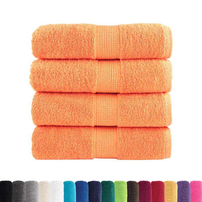 VidaXL Serviettes d'invité de Qualité Supérieure 4 pcs, Draps de Bain, Essuie-mains, Serviette de Visage Salle de Bain, 137375