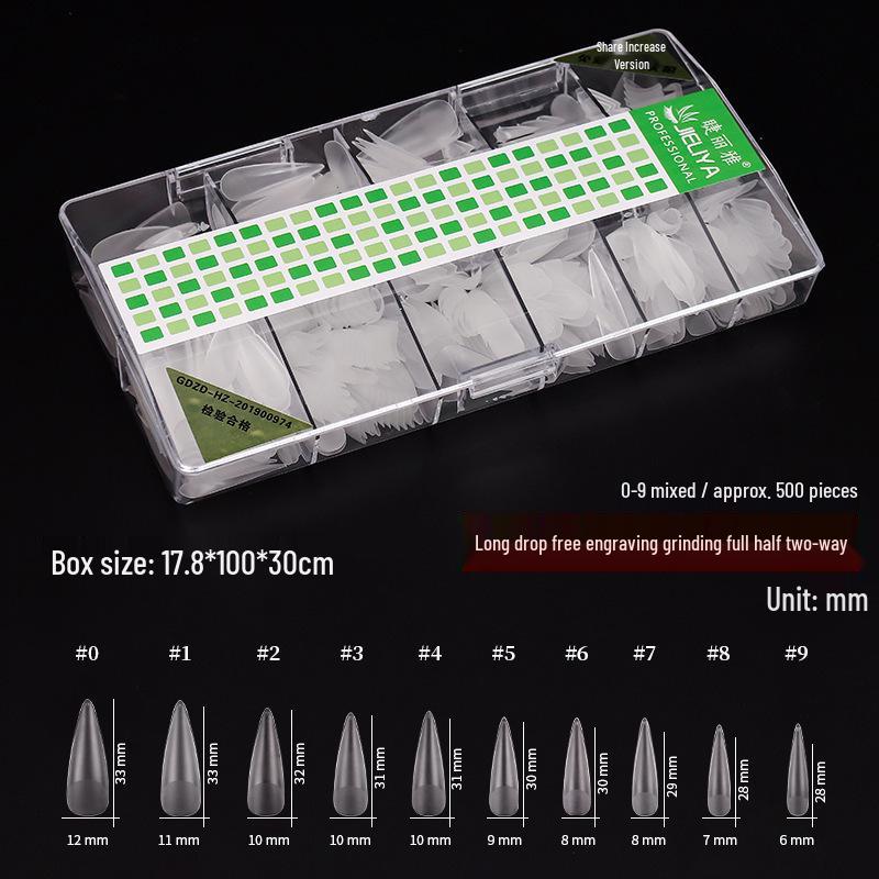 Frosted Ultra-Thin Traceless Nail Tips - Small Size, Half Stick, Refillable, Carvable, Nail Salon Special