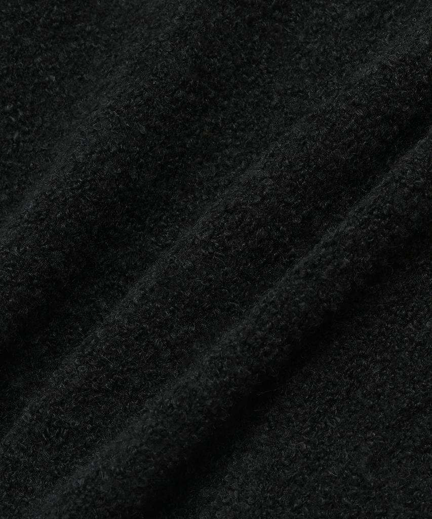 NOIRER Boucle V-Neck Oversized Sweater (Black)