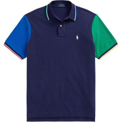 Polo Polo à Manches Courtes Boutonné Coupe Slim Coupe Droite Hauts Homme Bleu 710934904-001
