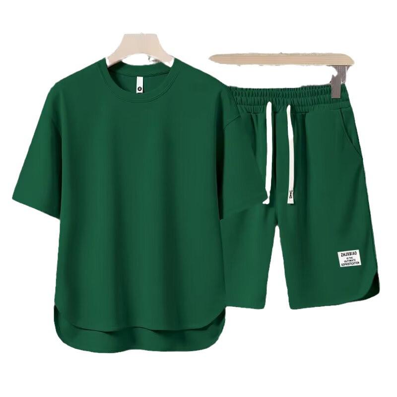 Men's Trendy Summer Sports Suit: Casual Short Sleeve & Shorts Two-Piece Set