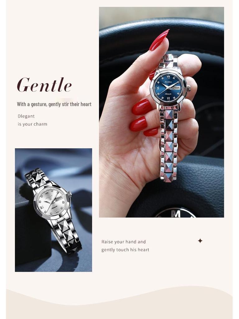 Jinshidun Women's High-End Automatic Mechanical Watch with Imported Movement