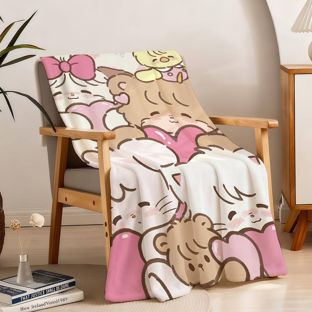 Blanket Throw Cat Super Cosy Plush Living Room Carton Sofa Couch Kawai Childish M-MikkoS-ES Birthday Gifts