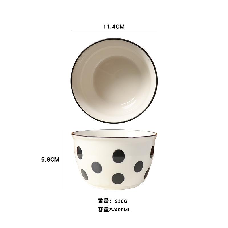 

Западная керамическая десертная миска в горошек, домашняя посуда, салатные блюда для приготовления пищи, обеденная суповая тарелка, ресторанная тарелка, кухонная утварь