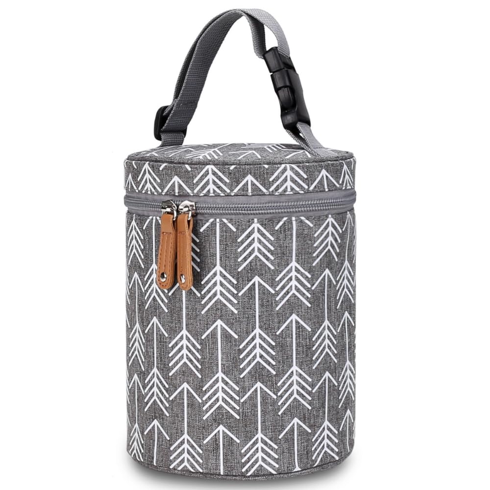 

ARESACHI Baby Bottle Pouch, Milk Case, Keeps Bottles Hot and Cold, Portable (Gray)