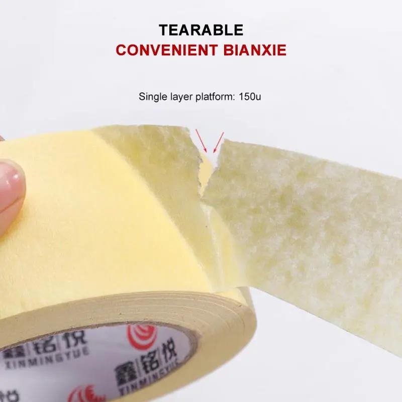 50M Writable High Viscosity Textured Paper 1cm 2cm 3cm 4cm 5cm 10cm Width Yellow Tear Off Tape Spray Paint Masking Art StickersPinstriping Tape 3