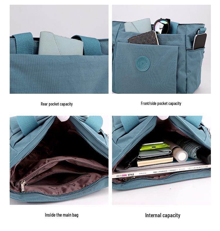 Geantă de umăr și crossbody din nailon în stil coreean pentru femei - Geantă de călătorie casuală și versatilă