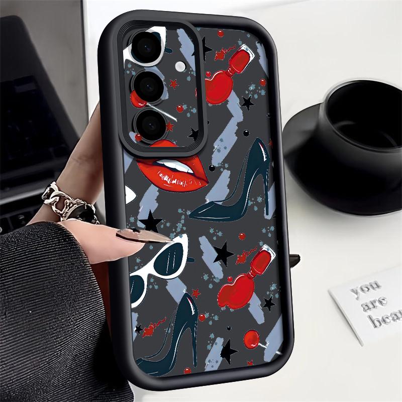 Custodia Stampata Fashion Lips Heels Per Samsung S26 S25 Ultra S24 S23 Plus S22 S21 FE A54 A25 A35 A55 A16 A26 A36 A56 A17 A27 A37 A57 5G Cover Antiurto