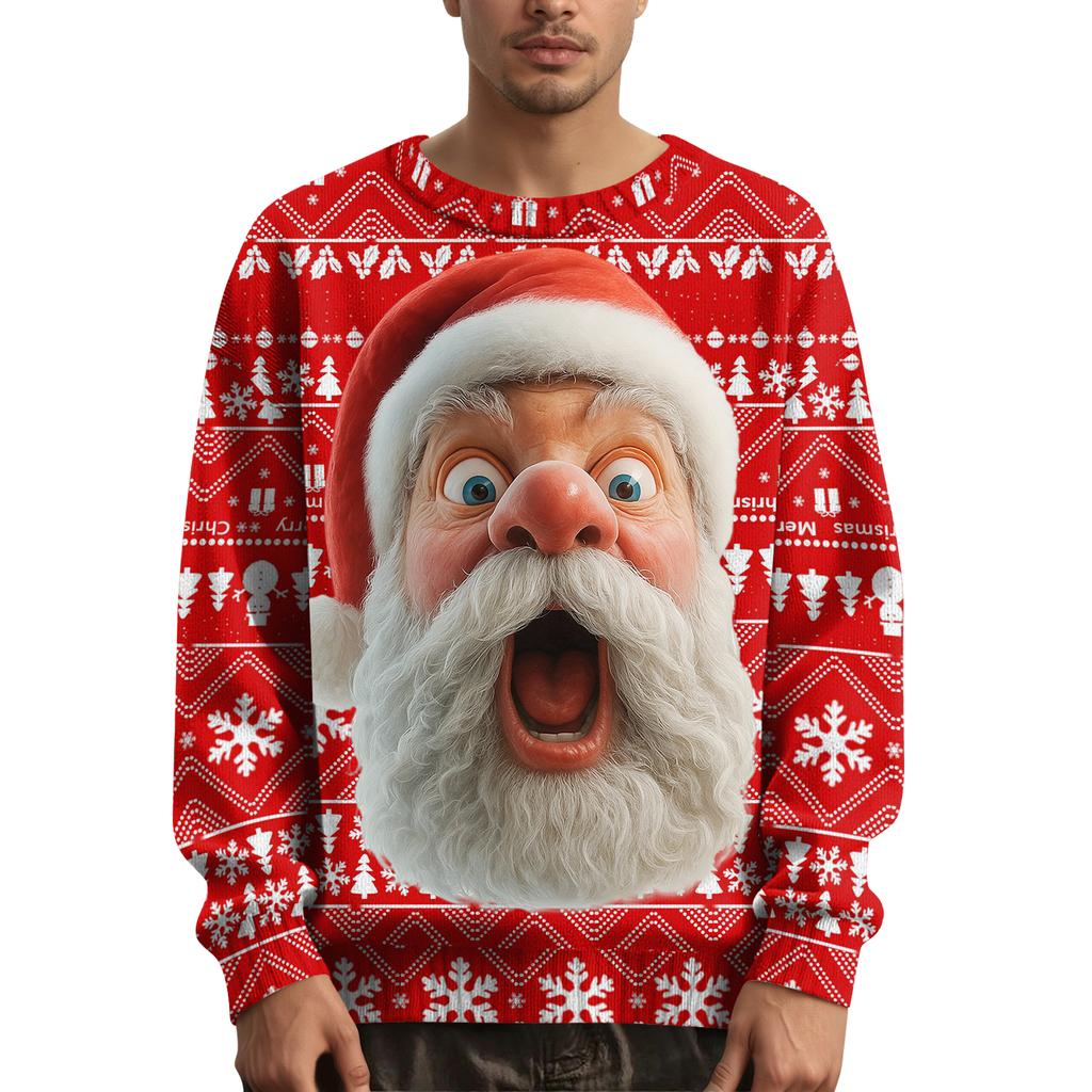 Pánský vánoční svetr s potiskem na límci