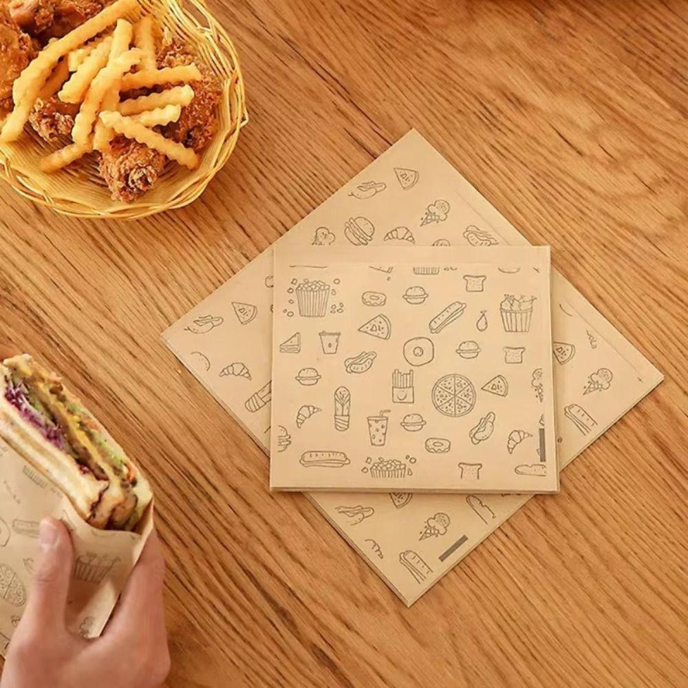 30Pcs Waterproof Oil-proof Paper Bag Non-stick Baking Paper Food Packaging Bag  Kitchen Accessories