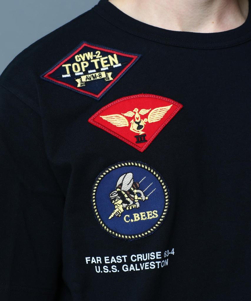 AVIREX TOP GUN WAPPEN CREW NECK Top Gun Patch XL T-SHIRT (WEB&DEPOT Exclusive) T-Shirt, 010, Black, 783-3934021