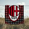 1 Stück AC Mailand Fußballverein Aufdruck Weiche Flanelldecke Überwurf für Schlafzimmer Wohnzimmer Sofa Camping Reise Fan Geschenke Weihnachtsgeschenke