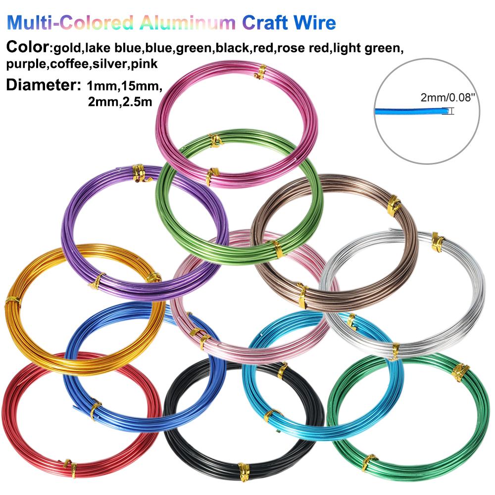 Colored Aluminum Craft Wire 1mm,1.5mm,2mm,2.5mm  Flexible Metal Artistic Floral Jewelry Beading Wire for DIY Jewelry Craft Making
