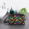 Hippie Flower Women Travel Makeup Pouch Waterproof Large-capacity Travel Cosmetic Bag with Handle Cosmetic Bag Storage Bag