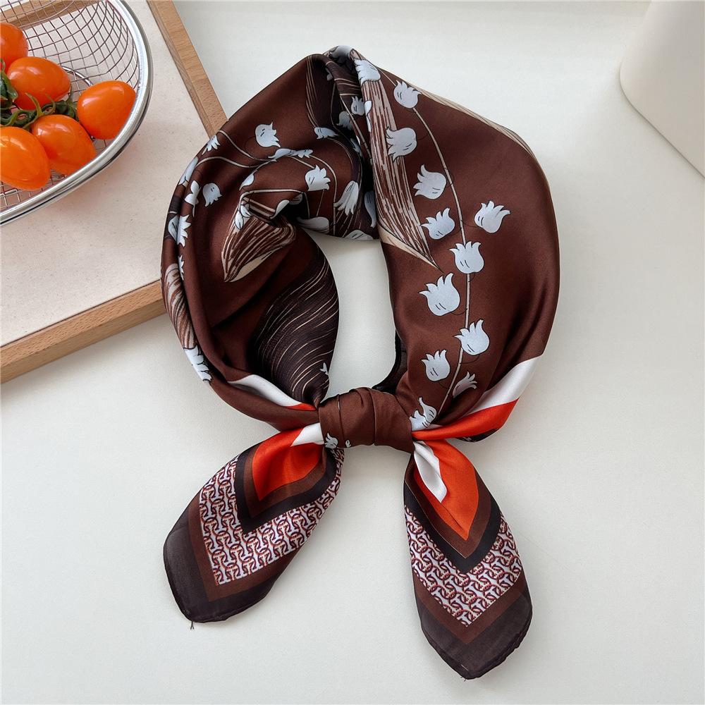 70*70cm New Luxury Square Scarf Silk Scarves Women Neck Hair Tie Band Hijab Kerchief Head Headband Smooth Bandana Female Foulard