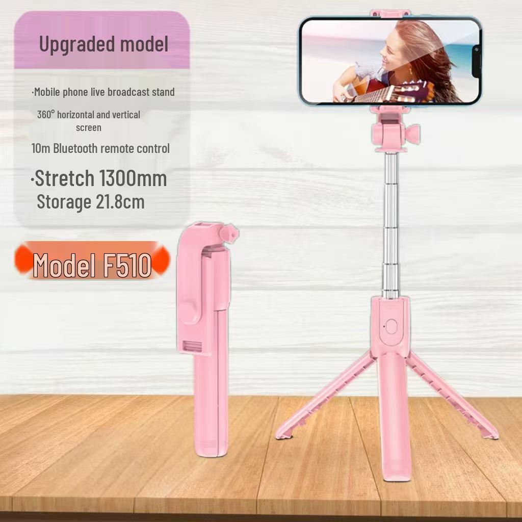 Mini Portable Bluetooth Selfie Stick & Tripod with Remote Control for Live Streaming and Phone Holder