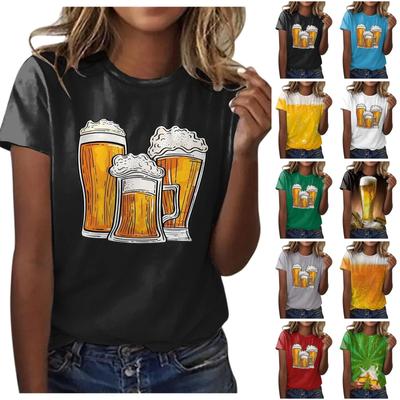 Dámský ležérní svetr s krátkým rukávem Tričko Oktoberfest Pivo Festival Grafický top Tričko s kulatým výstřihem