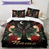 3pcs Custom Name Butterfly Bedding Set Duvet Cover Closure Includes 1 Duvet Cover & 2 Pillowcases, Soft and Comfortable for All Seasons.