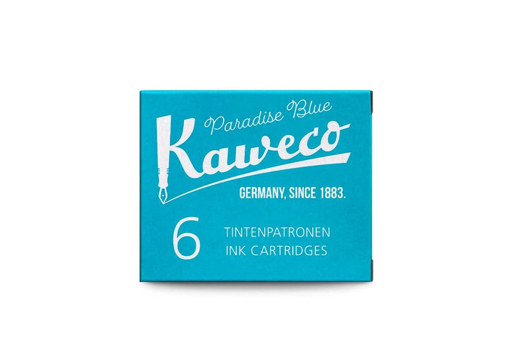 Kaweco Paradise Blue Cartridge Ink Genuine Imported Product (INK-LBL), 6-pack,