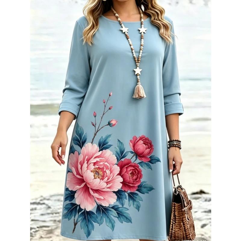 Autumn and winter women's long-sleeved casual dress