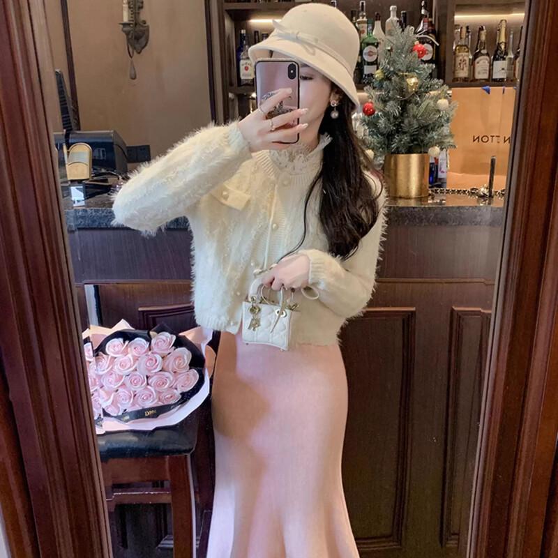 Women s High-Waist Knitted Mermaid Skirt L