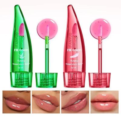 Lippenöl mit Aloe Vera-Pfeffer-Farbwechsel, verblasst nicht leicht, lang anhaltende, feuchtigkeitsspendende Temperaturfarbe, nährt und verleiht den Lippen Glanz