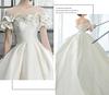 [Housaku Co., Ltd.] Wedding Dress, Illusion Neck, Bell Sleeves, Satin, Elegant, Exquisite Princess Style, Lace-up, A-line, for Concerts, Recitals, Gor