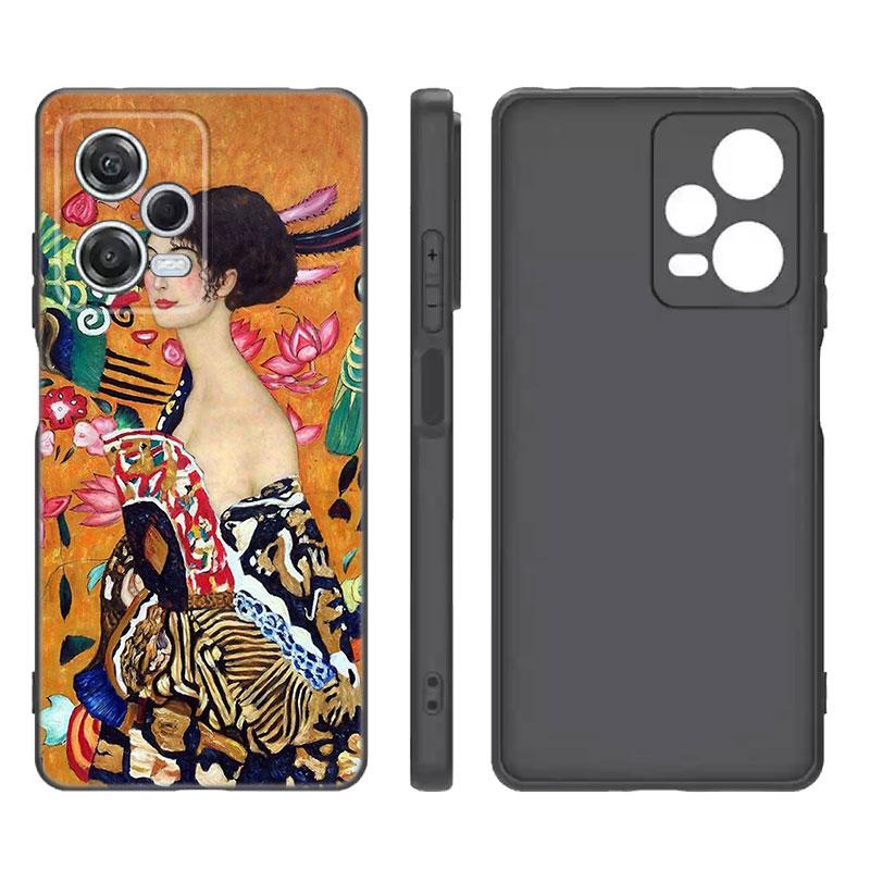 

Gustav Klimt Kiss Art черный силиконовый чехол для телефона Xiaomi Redmi Note 9 10 11 11S 11T 12 13 Pro 5G Plus 9S 10S 12S Redmi Note 9
