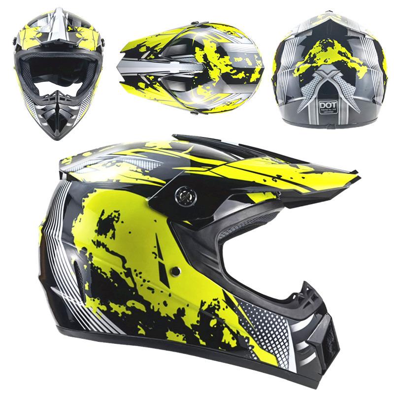 Unisex Off-Road Motorcycle Full Helmet Safety Cover 225 Yellow 21 Travel Personality Motorcycle Headset for Men And Women