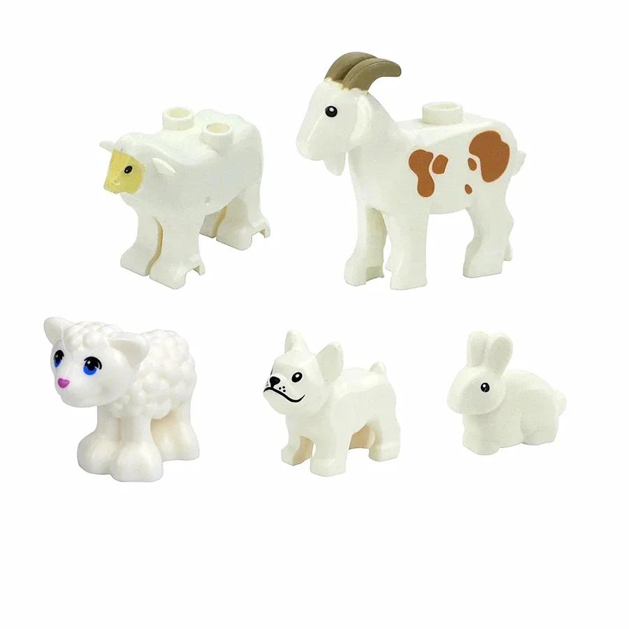 MOC Blocuri de Construcție Animale Particule Mici Scenă Tigru Oaie Rață Cal Balene Model Educațional Zoo Asamblat Cadou DIY Cărămizi Jucărie