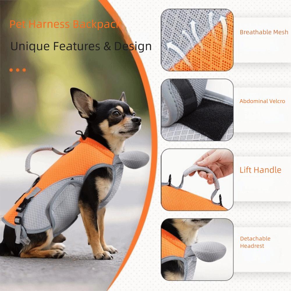 Breathable Pet Cooler Jacket Full Support Pet Outing Backpack Walking Dog