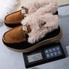 Women's Plus Size Thick Platform Low-Top Sneakers Frayed Edge Warm Cotton Shoes Comfortable Euro-American Style New Autumn Winter