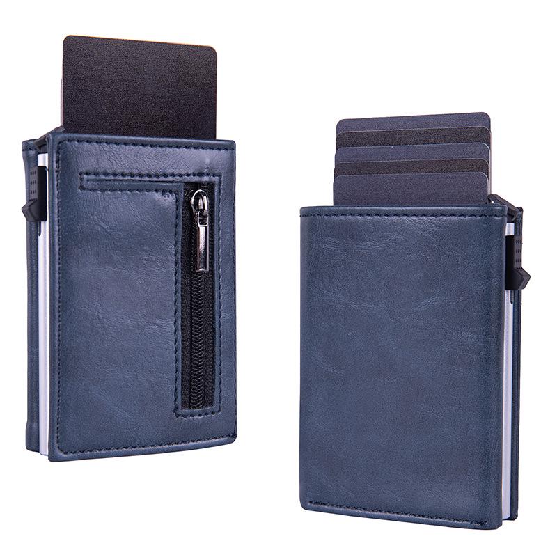 Men's RFID Aluminum Pop-Up Card Holder Wallet with Multi-Card Slots