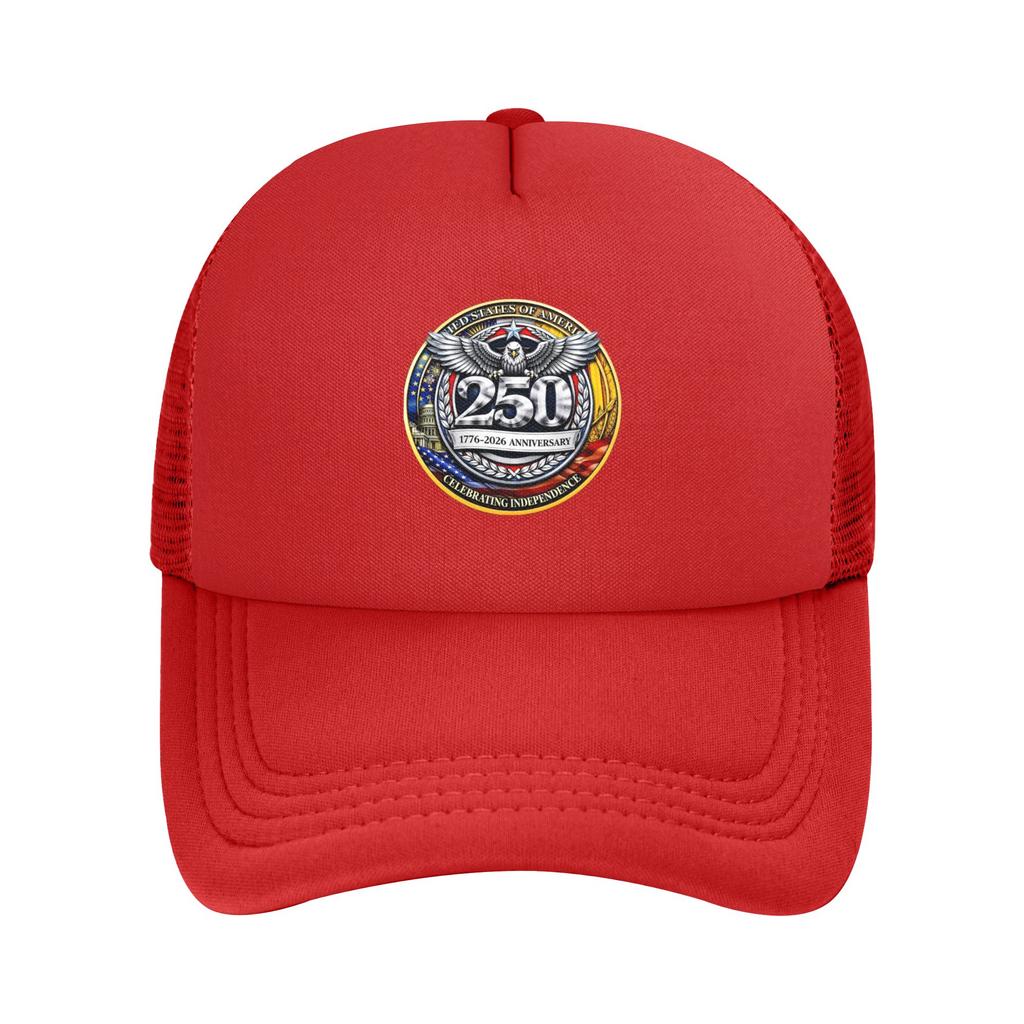 250 Years American Anniversary Snapback Hat For Man Woman Summer Outdoor Mesh Side Sun Hats Caps For Casual Headwear