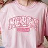 Comfort Colors® Pink Merry Christmas Shirt, Cute Holiday Tee for Women, Simple Xmas T-Shirt Youth, Aesthetic Christmas Shirt