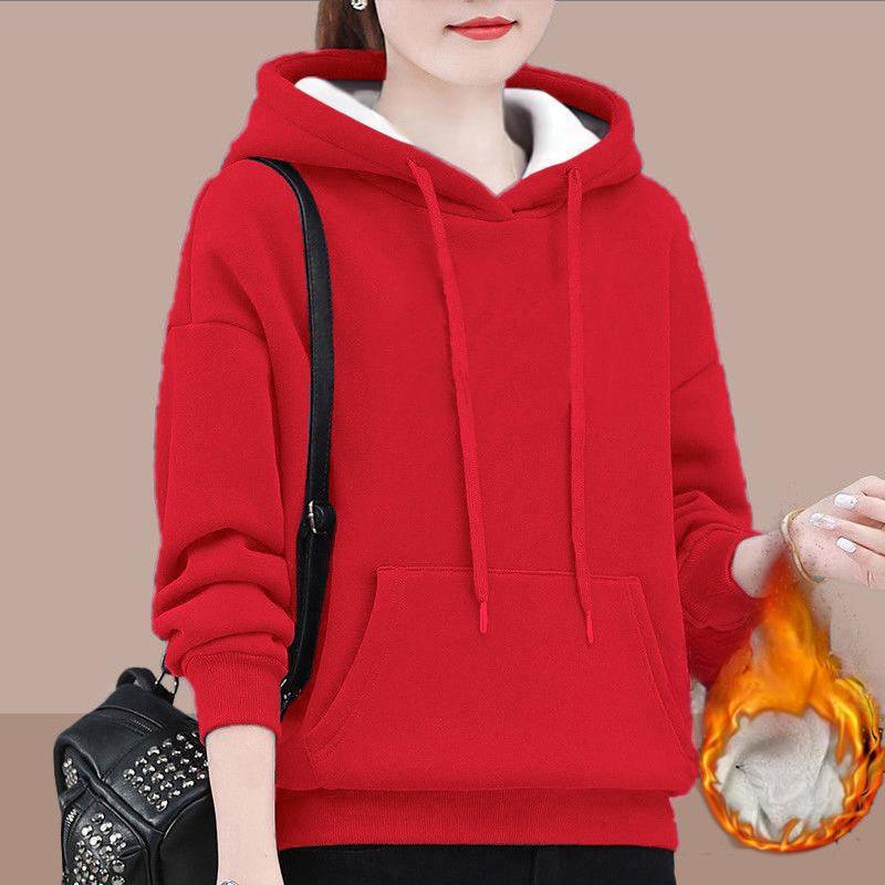 Pullover Damen Winter Warmes Hemd Kapuze Altersreduzierende Kleidung Skinny Locker Vielseitiges Oberteil