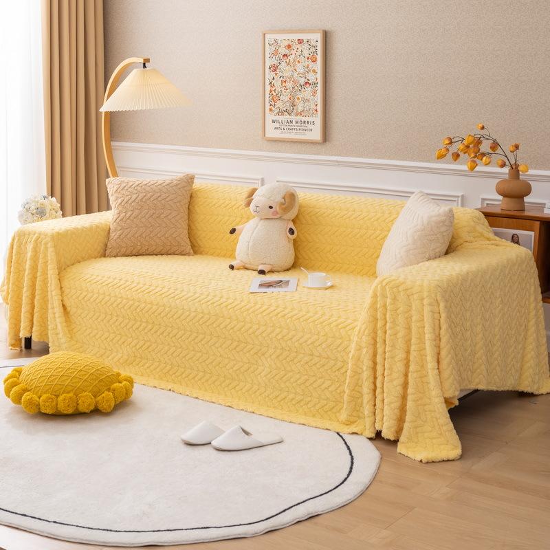 Moping Cat Feeling Plush Sofa Cover Blanket for All-inclusive Sofa Towel  Living Room Sofa Cover Anti-cat Scratch Couch Cover
