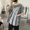 European Loose Cotton-Linen Shirt Short Sleeves Shirt