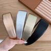Shiny Gold Hair Hoop Wide Retro Headwear Fashion Leather Hairbands  Hair Accessories